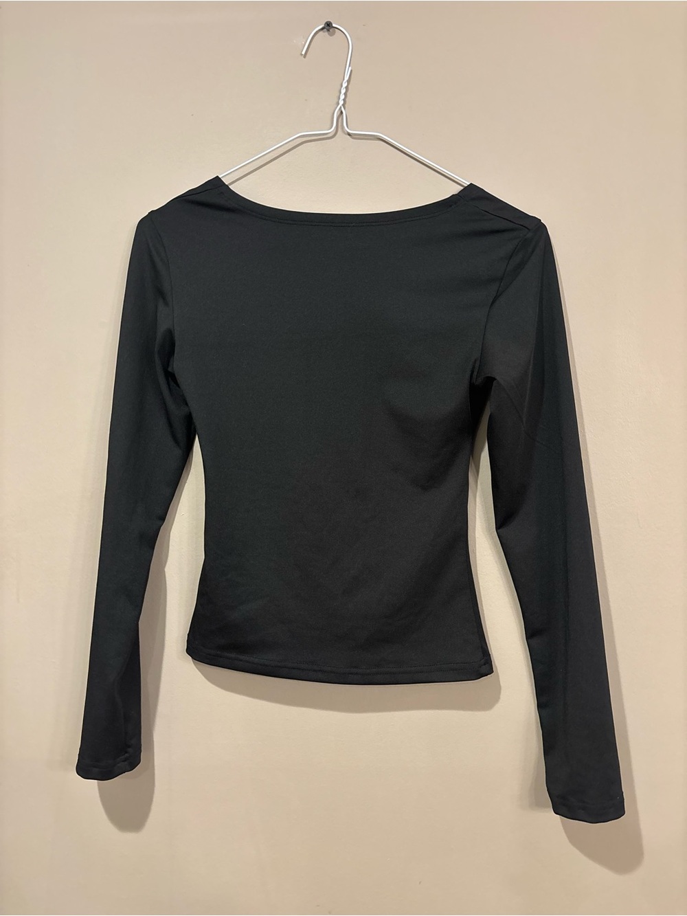 Classic Black Long Sleeve Open back Top